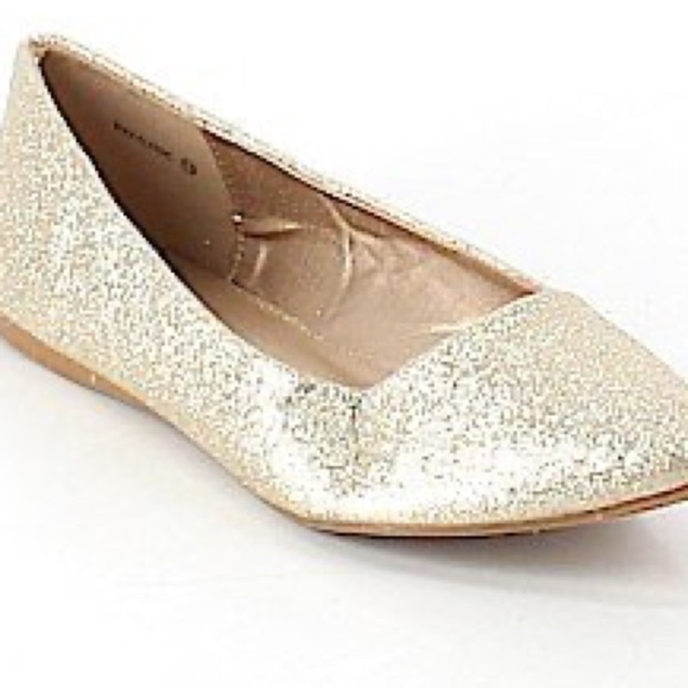 Gold Sparkle Flats